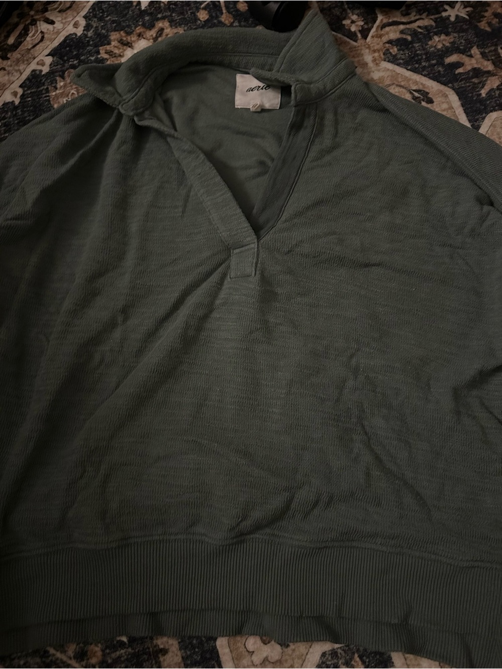 aerie Olive Green V-Neck Women's Sweater
